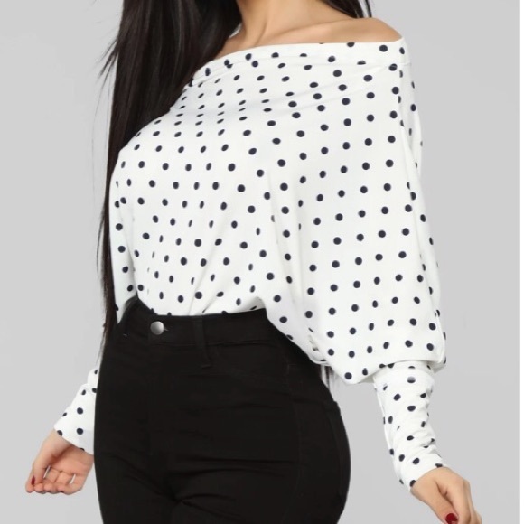 Fashionnova Bat sleeve off shoulder top - Picture 2 of 5